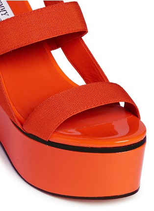 Detail View - Click To Enlarge - JIMMY CHOO - 'Nazli 100' grosgrain slingback wedge sandals