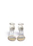 Front View - Click To Enlarge - STUART WEITZMAN - 'Nunaked' glitter lamé sandals