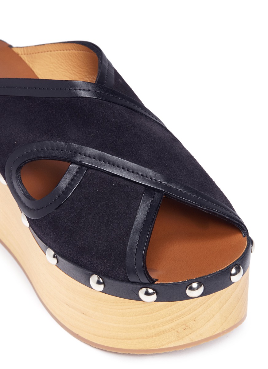 7 Stores In Stock: ISABEL MARANT Zipla Leather-Trimmed Cutout Suede ...