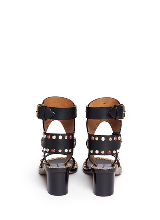Back View - Click To Enlarge - ISABEL MARANT - 'Jaeryn' cabochon and stud leather sandals
