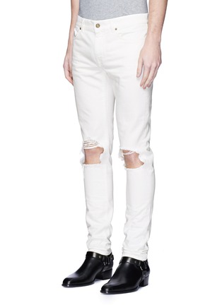 Front View - Click To Enlarge - SAINT LAURENT - Ripped skinny jeans