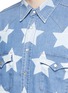 Detail View - Click To Enlarge - SAINT LAURENT - Bleached star Western chambray shirt