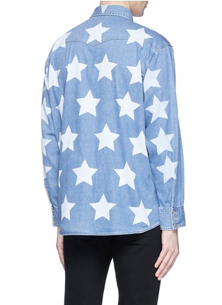 Back View - Click To Enlarge - SAINT LAURENT - Bleached star Western chambray shirt