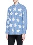 Front View - Click To Enlarge - SAINT LAURENT - Bleached star Western chambray shirt