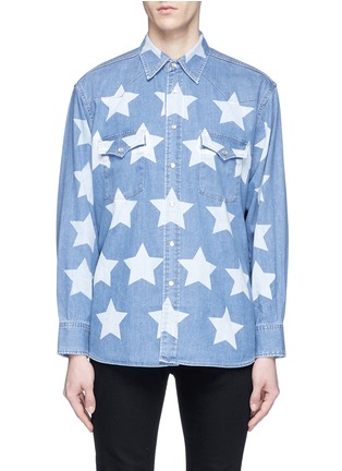 Main View - Click To Enlarge - SAINT LAURENT - Bleached star Western chambray shirt