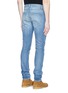 Back View - Click To Enlarge - SAINT LAURENT - Low rise rip and repair skinny jeans
