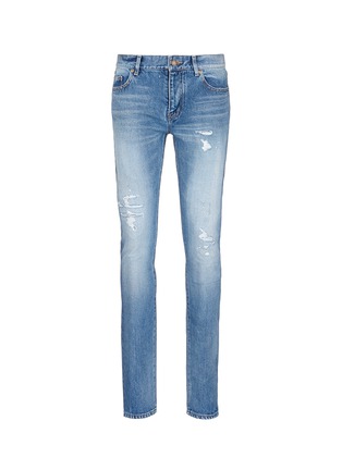 Main View - Click To Enlarge - SAINT LAURENT - Low rise rip and repair skinny jeans