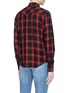 Back View - Click To Enlarge - SAINT LAURENT - Tartan plaid Western cotton-tencel flannel shirt
