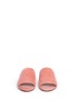 Front View - Click To Enlarge - PEDDER RED - Open toe suede mules