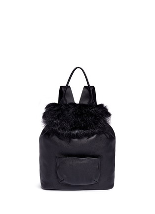 Main View - Click To Enlarge - ELIZABETH AND JAMES - 'Langley' fur flap leather backpack