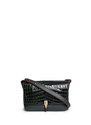 Main View - Click To Enlarge - ELIZABETH AND JAMES - 'Cynnie' croc embossed flap leather shoulder bag