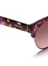 Detail View - Click To Enlarge - PRADA - Marbled plastic browline wire-rim sunglasses
