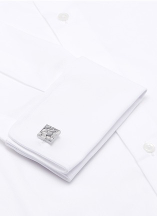 Figure View - Click To Enlarge - LANVIN - Textured scale square cufflink