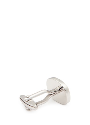 Detail View - Click To Enlarge - LANVIN - Onyx stone stripe oval cufflinks
