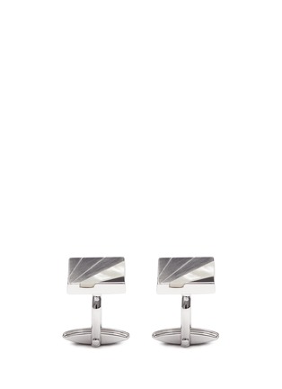 Main View - Click To Enlarge - LANVIN - Mother of Pearl stripe engraved cufflinks