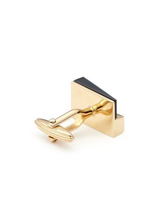 Detail View - Click To Enlarge - LANVIN - Onyx stone bar cufflinks