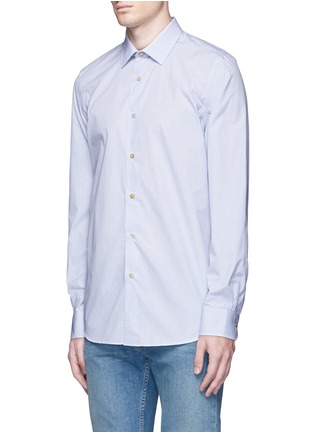 Front View - Click To Enlarge - PAUL SMITH - Geometric floral print poplin shirt