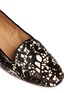 Detail View - Click To Enlarge - PEDDER RED - Lace print pony hair slip-ons