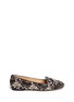 Main View - Click To Enlarge - PEDDER RED - Lace print pony hair slip-ons