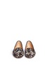 Figure View - Click To Enlarge - PEDDER RED - Lace print pony hair slip-ons