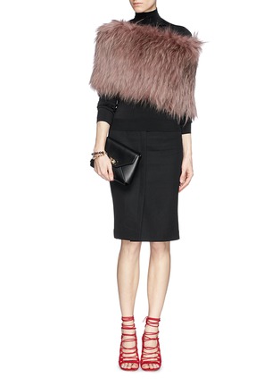 Figure View - Click To Enlarge - HOCKLEY - 'Agloo' feather raccoon fur shoulder wrap