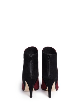 Back View - Click To Enlarge - PEDDER RED - Colourblock suede boots