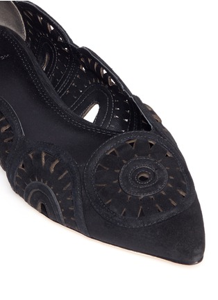 Detail View - Click To Enlarge - TORY BURCH - 'Leyla' floral lasercut suede flats