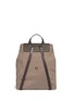 Back View - Click To Enlarge - TORY BURCH - 'Ella' packable saffiano leather flap nylon backpack