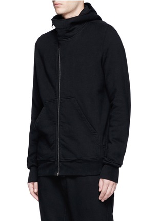 Front View - Click To Enlarge - RICK OWENS DRKSHDW - Asymmetric zip hoodie