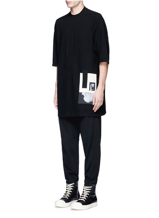 Front View - Click To Enlarge - RICK OWENS DRKSHDW - Oversized patch T-shirt