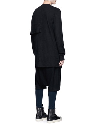 Back View - Click To Enlarge - RICK OWENS DRKSHDW - 'Wreck' drape patchwork long sleeve T-shirt