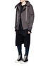 Figure View - Click To Enlarge - RICK OWENS DRKSHDW - 'Wreck' drape patchwork long sleeve T-shirt