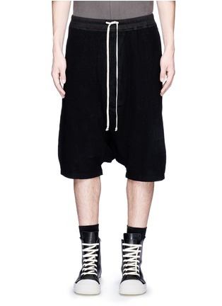Main View - Click To Enlarge - RICK OWENS DRKSHDW - 'Pods' drop crotch cotton jersey shorts