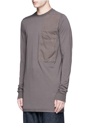 Front View - Click To Enlarge - RICK OWENS DRKSHDW - Patch pocket long sleeve T-shirt