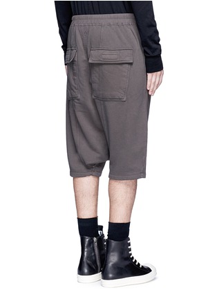 Back View - Click To Enlarge - RICK OWENS DRKSHDW - 'Pod' drop crotch sweat shorts