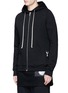 Front View - Click To Enlarge - RICK OWENS DRKSHDW - Tribal embroidered zip hoodie