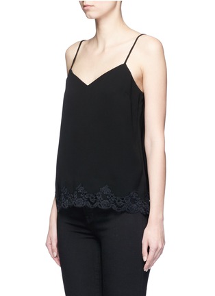 Front View - Click To Enlarge - THEORY - 'Sakshee' scalloped lace hem crepe camisole