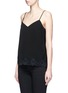 Front View - Click To Enlarge - THEORY - 'Sakshee' scalloped lace hem crepe camisole