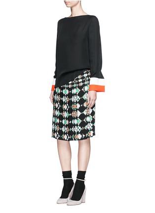Figure View - Click To Enlarge - EMILIO PUCCI - 'Monreale' print pleat sablé skirt