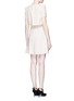Back View - Click To Enlarge - ALEXANDER MCQUEEN - Pleat overlay crepe cape dress