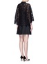 Back View - Click To Enlarge - VALENTINO GARAVANI - Lace cape sleeve Crepe Couture dress