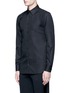 Front View - Click To Enlarge - ALEXANDER MCQUEEN - Slim fit stripe panel harness shirt