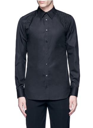 Main View - Click To Enlarge - ALEXANDER MCQUEEN - Slim fit stripe panel harness shirt