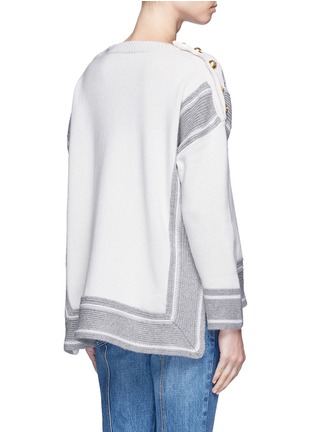 Back View - Click To Enlarge - ALEXANDER MCQUEEN - Logo button oversized cashmere sweater