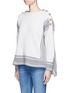 Front View - Click To Enlarge - ALEXANDER MCQUEEN - Logo button oversized cashmere sweater