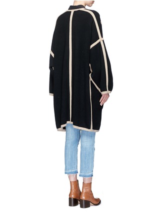 Back View - Click To Enlarge - CHLOÉ - Contrast trim wool-cashmere coat