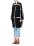 Front View - Click To Enlarge - CHLOÉ - Contrast trim wool-cashmere coat