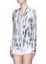 Front View - Click To Enlarge - VINCE - 'Cascade' ink print silk georgette shirt