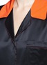 Detail View - Click To Enlarge - GIVENCHY - Contrast collar silk satin pyjama shirt