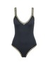 Main View - Click To Enlarge - KIINI - 'Chacha' metallic crochet trim scoop back one-piece swimsuit